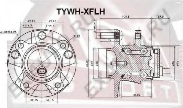 KOYO 3DACF027F-9BS Комплект підшипника маточини колеса