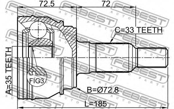 GENERAL MOTORS 26057639 Шарнір, приводний вал