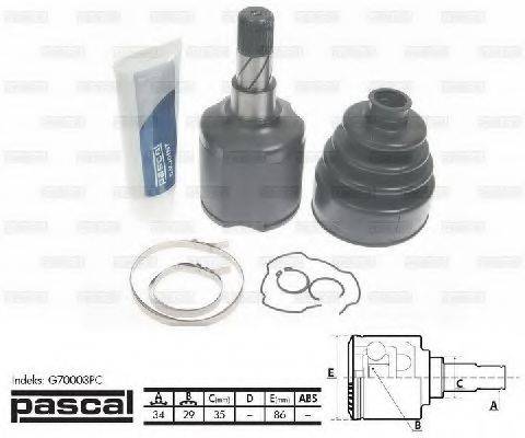 DAEWOO 96245286 Шарнірний комплект, приводний вал