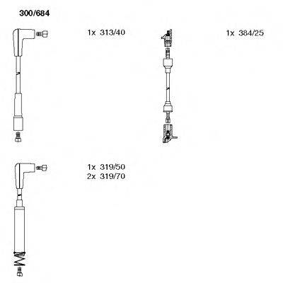 OPEL 1612524 Комплект дротів запалювання