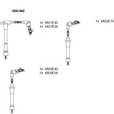 NISSAN 22450-0W025 Комплект дротів запалювання