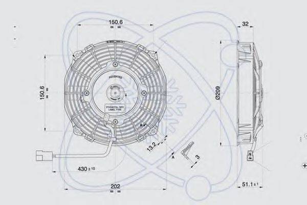 CALSONIC KANSEI 1209033 Вентилятор, охолодження двигуна