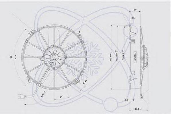 CALSONIC KANSEI 1209017 Вентилятор, охолодження двигуна