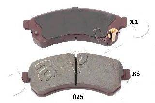 JAPKO 50025 Комплект гальмівних колодок, дискове гальмо