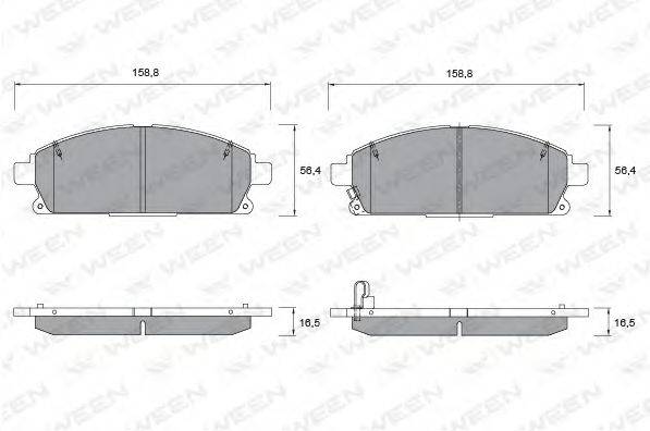 WEEN 23421 Комплект гальмівних колодок, дискове гальмо