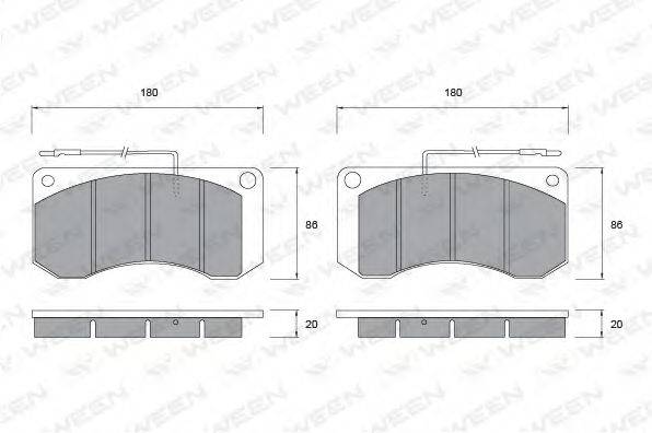 WEEN 29013 Комплект гальмівних колодок, дискове гальмо