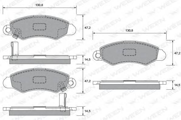 WEEN 23049 Комплект гальмівних колодок, дискове гальмо
