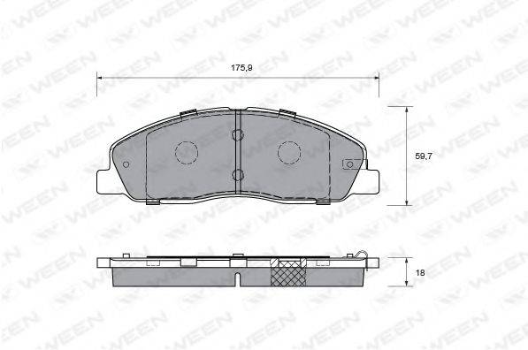 WEEN 21580 Комплект гальмівних колодок, дискове гальмо