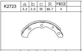 DAIHATSU 449487201 Комплект гальмівних колодок