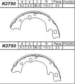 NISSAN S08549380 Комплект гальмівних колодок