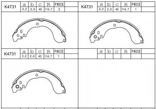 DAIHATSU 04495BZ100001 Комплект гальмівних колодок