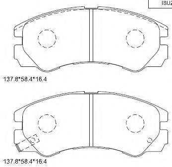 ACURA 8971755310 Комплект гальмівних колодок, дискове гальмо