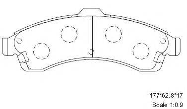 BUICK 12497782 Комплект гальмівних колодок, дискове гальмо