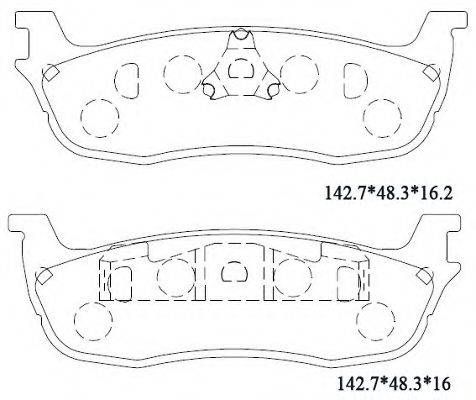 LINCOLN 3W1Z-2200-BA Комплект гальмівних колодок, дискове гальмо