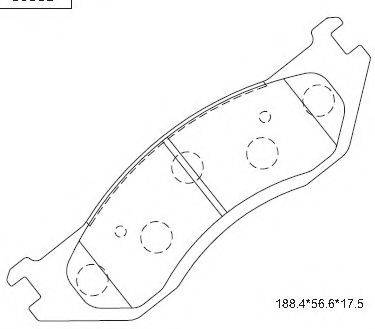 DODGE 0 5093 796AA Комплект гальмівних колодок, дискове гальмо