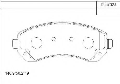 PONTIAC 89047824 Комплект гальмівних колодок, дискове гальмо