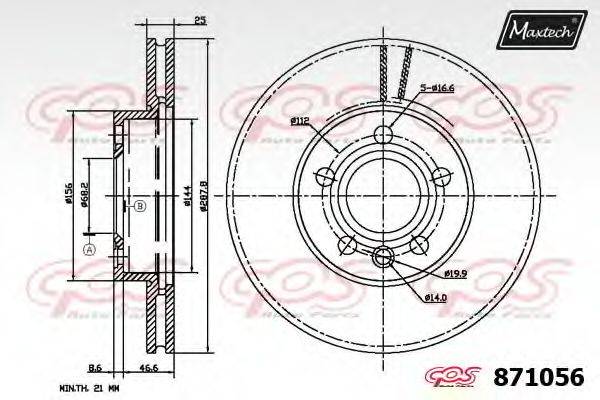 MAXTECH 871056 гальмівний диск