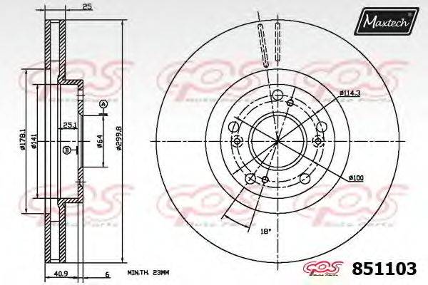 MAXTECH 851103 гальмівний диск
