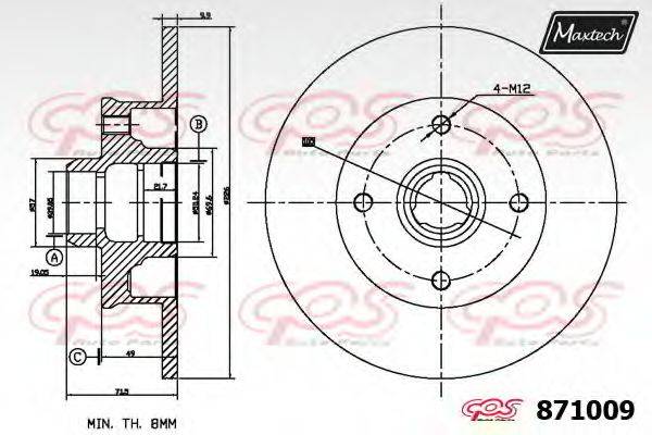 MAXTECH 871009 гальмівний диск