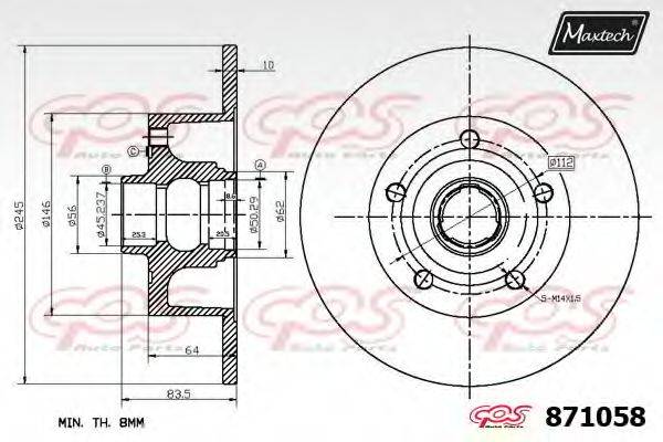 MAXTECH 871058 гальмівний диск