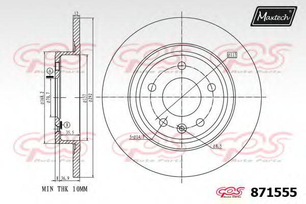 MAXTECH 871555 гальмівний диск