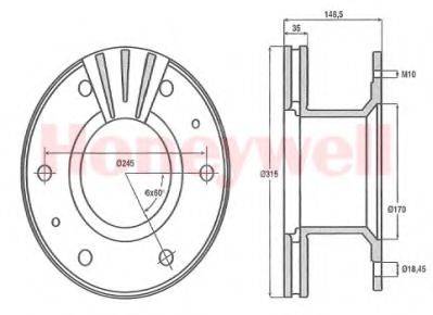 BENDIX 567803 гальмівний диск