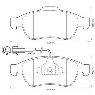 BENDIX 573331B Комплект гальмівних колодок, дискове гальмо