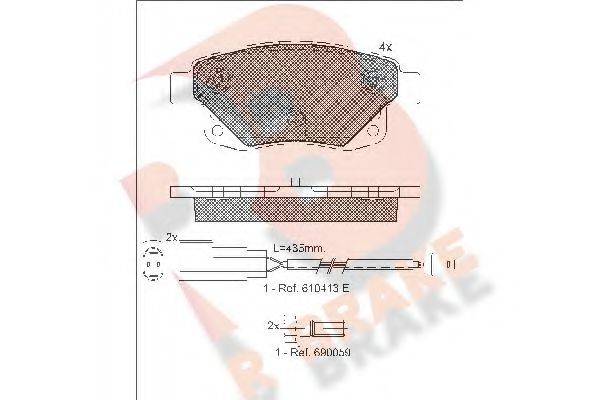 R BRAKE 22017 Комплект гальмівних колодок, дискове гальмо