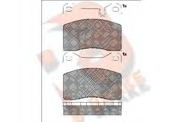 R BRAKE RB1240 Комплект гальмівних колодок, дискове гальмо