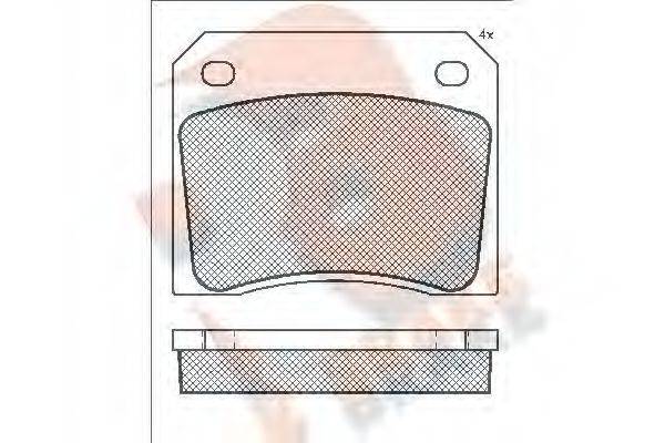 R BRAKE 20007 Комплект гальмівних колодок, дискове гальмо
