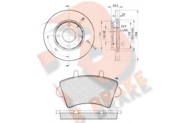 R BRAKE 23613 Комплект гальм, дисковий гальмівний механізм