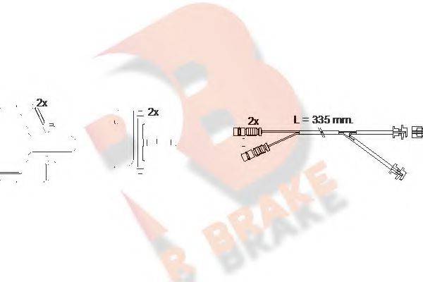 R BRAKE 29278 Сигналізатор, знос гальмівних колодок