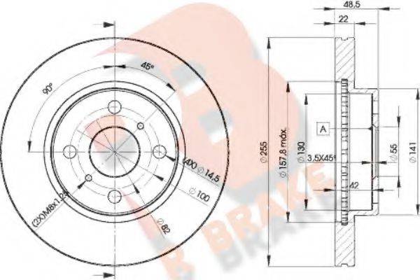 R BRAKE 78RBD22550