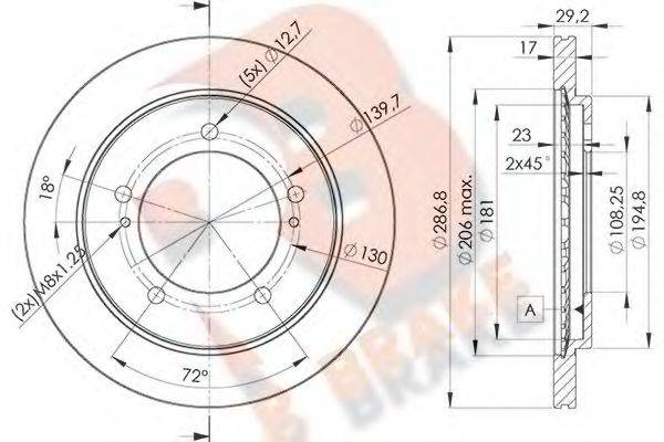 R BRAKE 78RBD22863