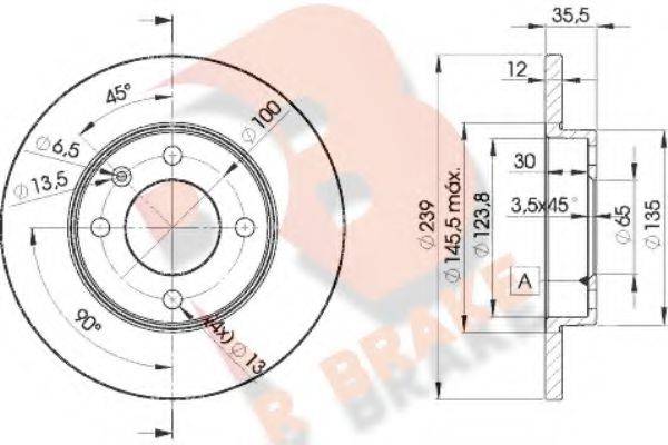 R BRAKE 78RBD23300
