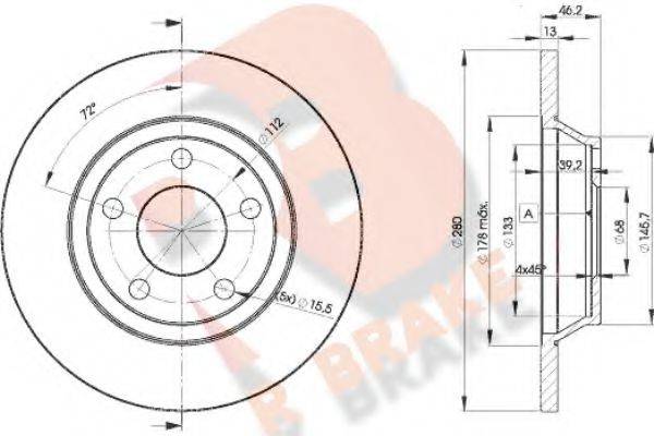 R BRAKE 78RBD24064