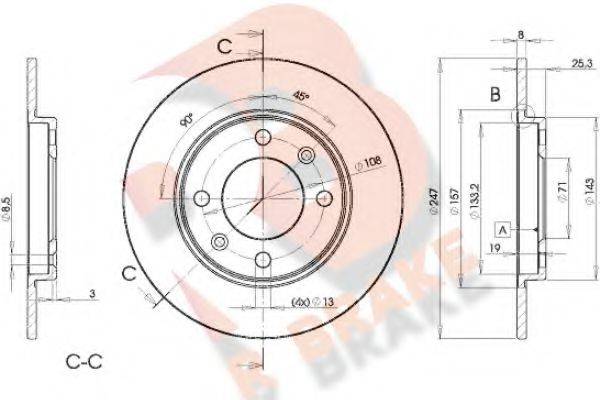 R BRAKE 78RBD24247