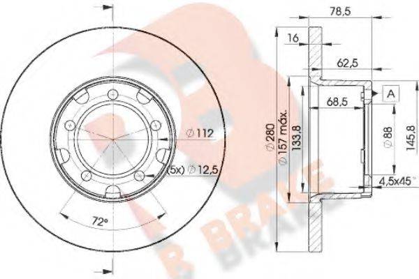 R BRAKE 78RBD14280