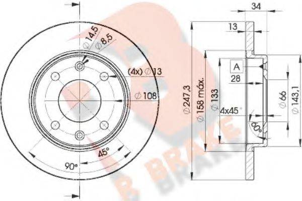 R BRAKE 78RBD24298