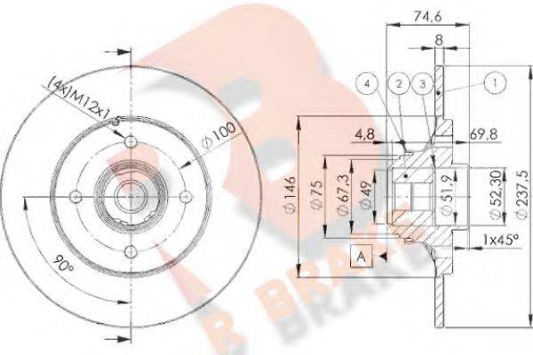 R BRAKE 78RBD14901