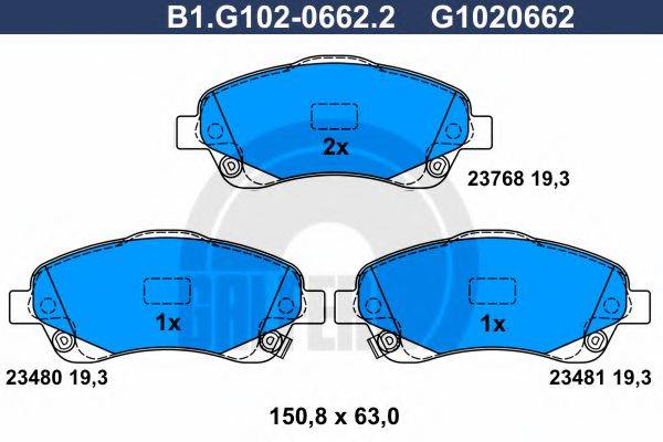 GALFER 23480 Комплект гальмівних колодок, дискове гальмо
