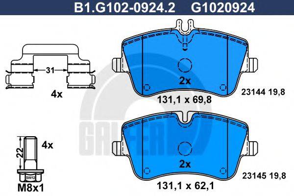 GALFER 23145 Комплект гальмівних колодок, дискове гальмо