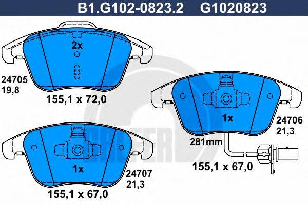 GALFER 24706 Комплект гальмівних колодок, дискове гальмо