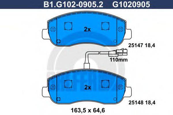 GALFER 25148 Комплект гальмівних колодок, дискове гальмо