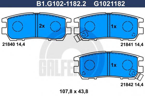 GALFER 21842 Комплект гальмівних колодок, дискове гальмо