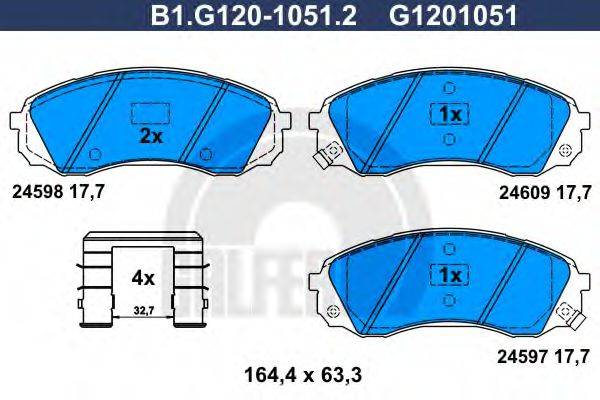 GALFER 24598 Комплект гальмівних колодок, дискове гальмо