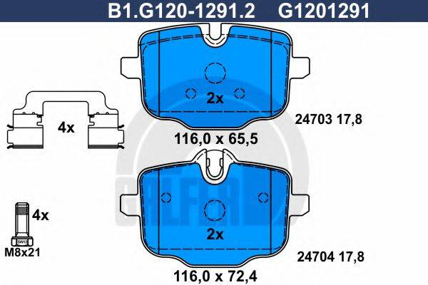 GALFER 24704 Комплект гальмівних колодок, дискове гальмо