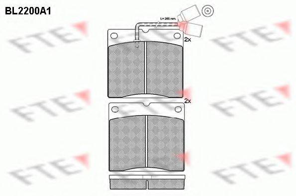 FTE 20727 Комплект гальмівних колодок, дискове гальмо