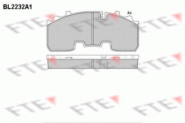 FTE 29265 Комплект гальмівних колодок, дискове гальмо