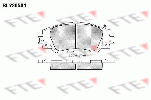 TOYOTA 04465-02410 Комплект гальмівних колодок, дискове гальмо